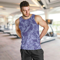 Tahiti Vareau Tiare Floral Men Tank Top Monstera Palm Tropical Leaves LT01 Purple - Polynesian Pride