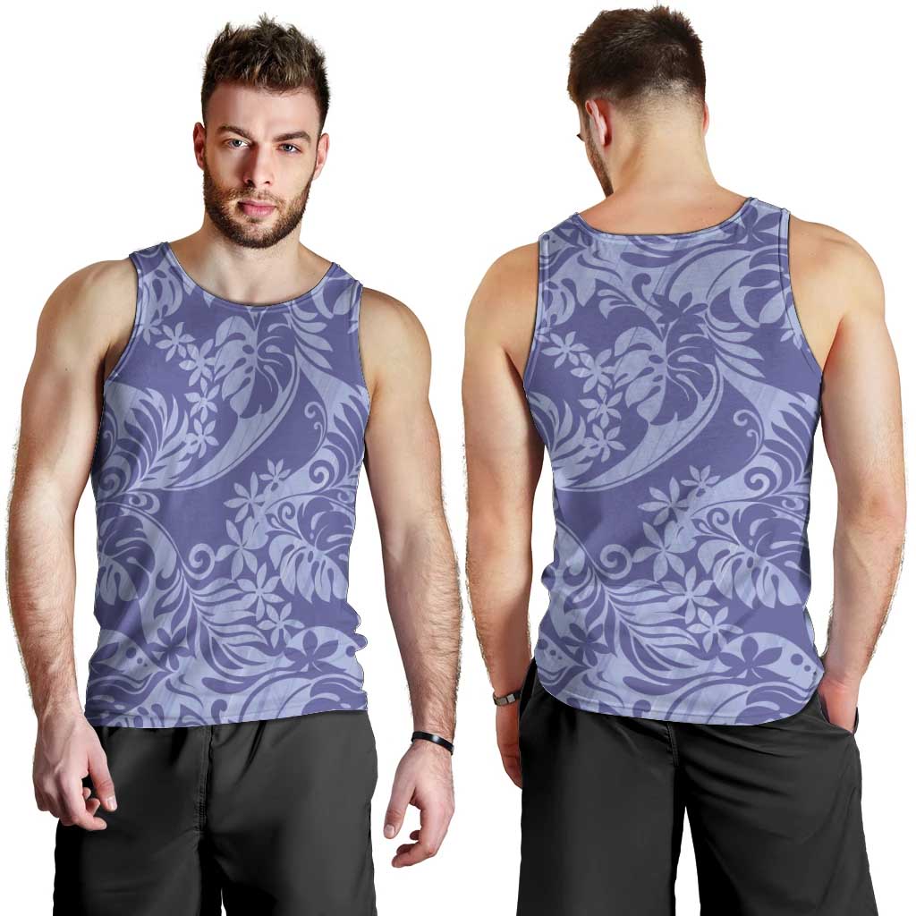 Tahiti Vareau Tiare Floral Men Tank Top Monstera Palm Tropical Leaves LT01 - Polynesian Pride