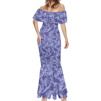 Tahiti Vareau Tiare Floral Mermaid Dress Monstera Palm Tropical Leaves LT01 - Polynesian Pride