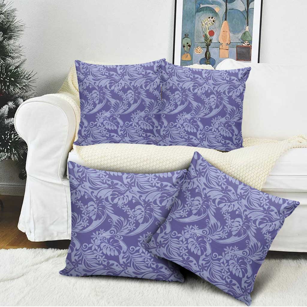 Tahiti Vareau Tiare Floral Pillow Cover Monstera Palm Tropical Leaves LT01 - Polynesian Pride