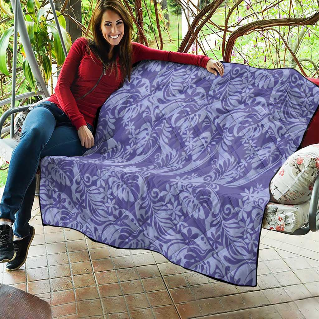 Tahiti Vareau Tiare Floral Quilt Monstera Palm Tropical Leaves - Polynesian Pride