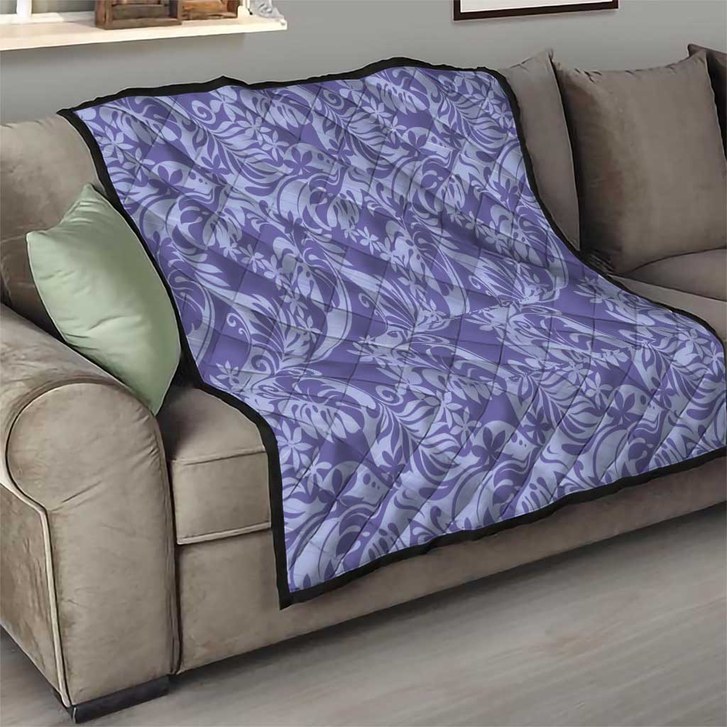 Tahiti Vareau Tiare Floral Quilt Monstera Palm Tropical Leaves - Polynesian Pride