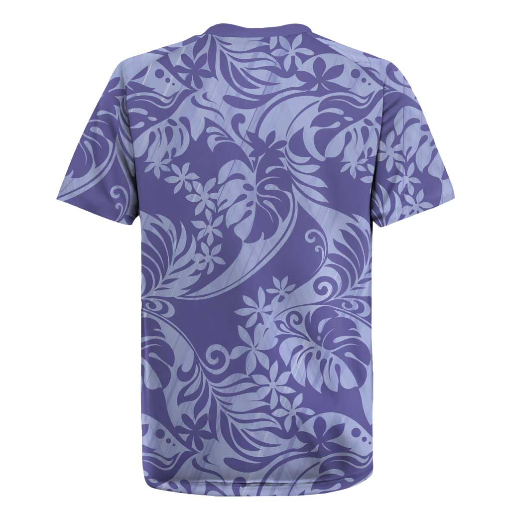 Tahiti Vareau Tiare Floral Rugby Jersey Monstera Palm Tropical Leaves LT01 - Polynesian Pride