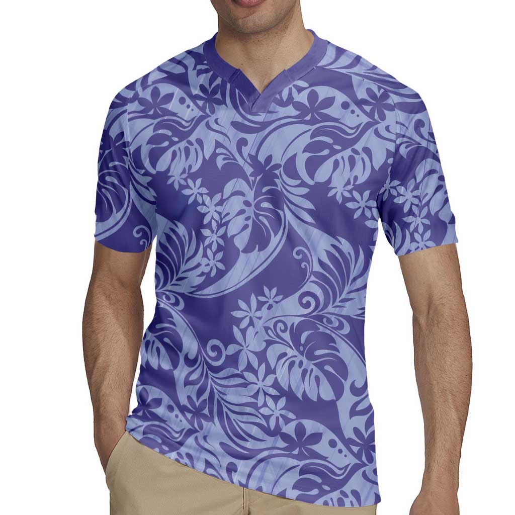 Tahiti Vareau Tiare Floral Rugby Jersey Monstera Palm Tropical Leaves LT01 - Polynesian Pride
