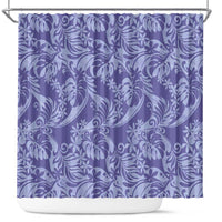 Tahiti Vareau Tiare Floral Shower Curtain Monstera Palm Tropical Leaves LT01 Purple - Polynesian Pride