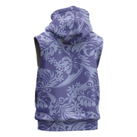 Tahiti Vareau Tiare Floral Sleeveless Hoodie Monstera Palm Tropical Leaves LT01 - Polynesian Pride