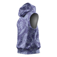 Tahiti Vareau Tiare Floral Sleeveless Hoodie Monstera Palm Tropical Leaves LT01 - Polynesian Pride