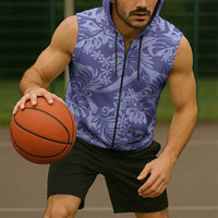 Tahiti Vareau Tiare Floral Sleeveless Zip Hoodie Monstera Palm Tropical Leaves LT01 - Polynesian Pride