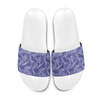 Tahiti Vareau Tiare Floral Slide Sandals Monstera Palm Tropical Leaves - Polynesian Pride