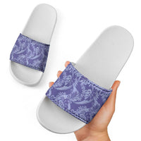 Tahiti Vareau Tiare Floral Slide Sandals Monstera Palm Tropical Leaves - Polynesian Pride