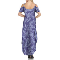 Tahiti Vareau Tiare Floral Summer Maxi Dress Monstera Palm Tropical Leaves LT01 - Polynesian Pride