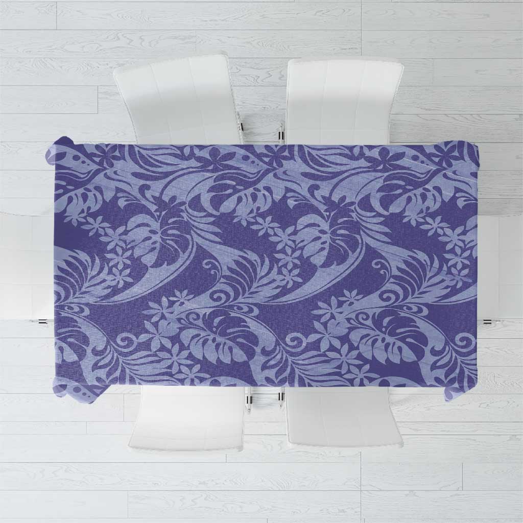 Tahiti Vareau Tiare Floral Tablecloth Monstera Palm Tropical Leaves LT01 Purple - Polynesian Pride