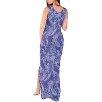 Tahiti Vareau Tiare Floral Tank Maxi Dress Monstera Palm Tropical Leaves LT01 - Polynesian Pride