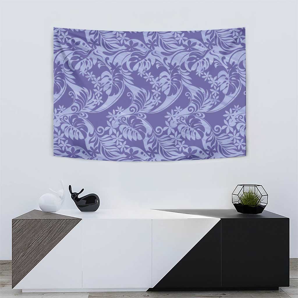 Tahiti Vareau Tiare Floral Tapestry Monstera Palm Tropical Leaves - Polynesian Pride