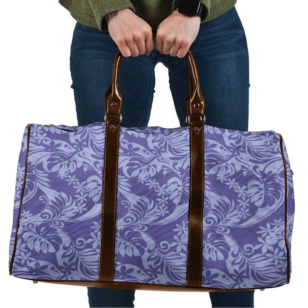 Tahiti Vareau Tiare Floral Travel Bag Monstera Palm Tropical Leaves LT01 Purple - Polynesian Pride