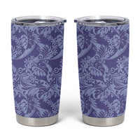 Tahiti Vareau Tiare Floral Tumbler Cup Monstera Palm Tropical Leaves LT01 Purple - Polynesian Pride