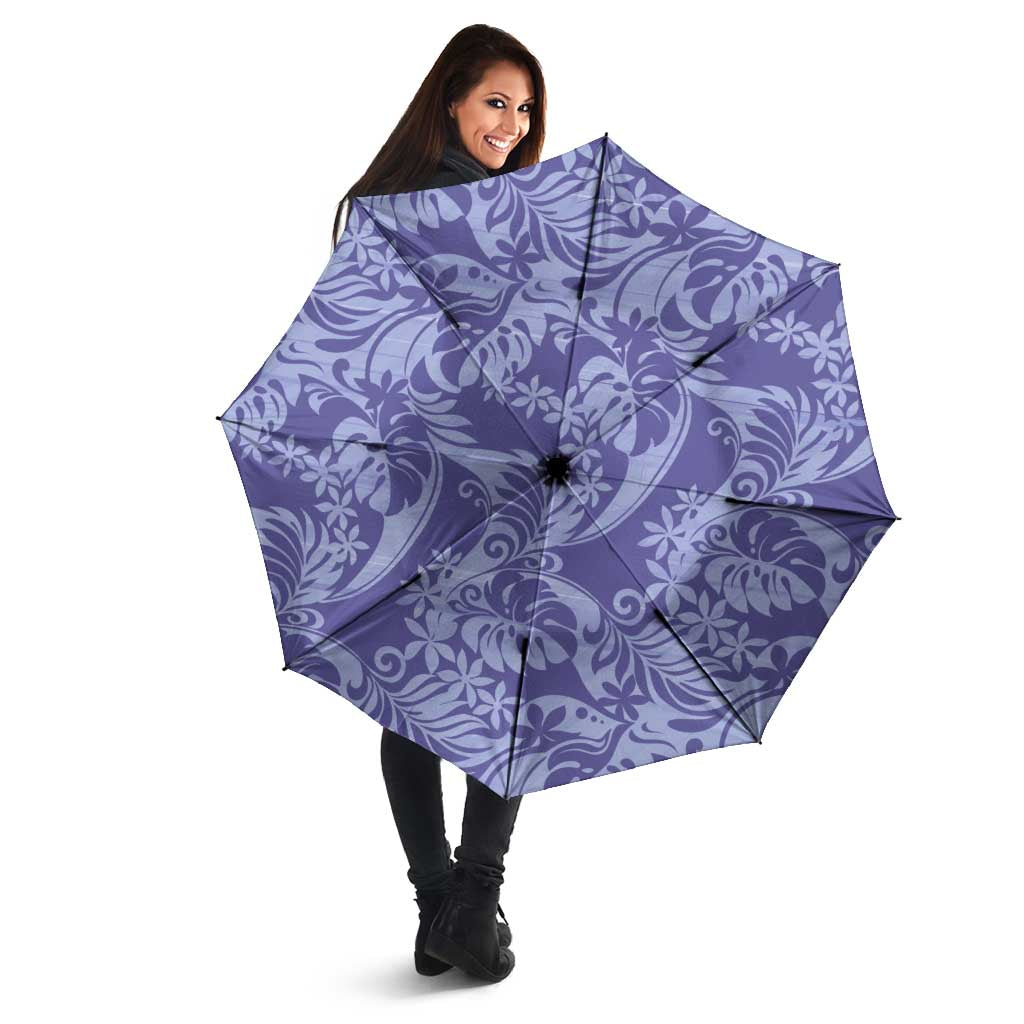 Tahiti Vareau Tiare Floral Umbrella Monstera Palm Tropical Leaves - Polynesian Pride