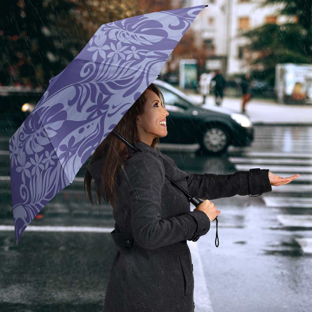 Tahiti Vareau Tiare Floral Umbrella Monstera Palm Tropical Leaves - Polynesian Pride