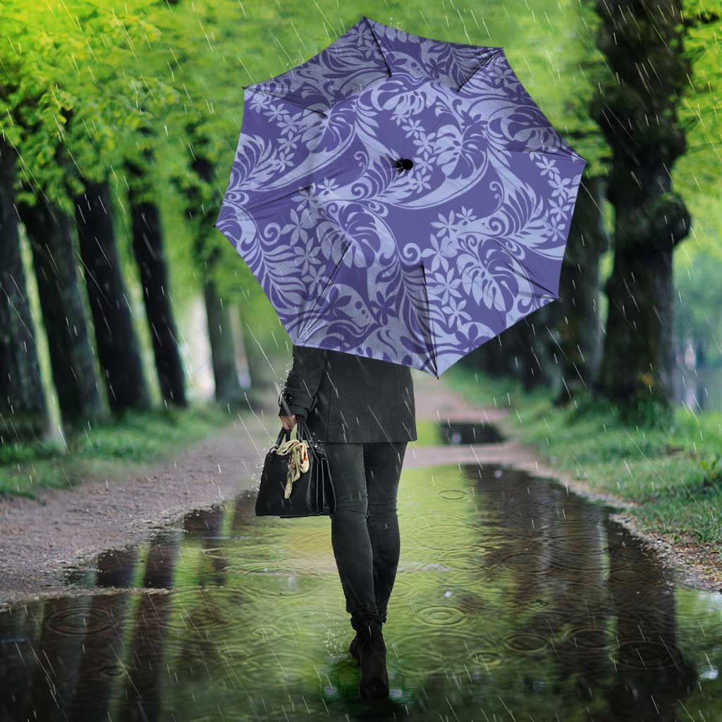 Tahiti Vareau Tiare Floral Umbrella Monstera Palm Tropical Leaves - Polynesian Pride