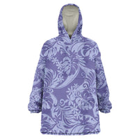 Tahiti Vareau Tiare Floral Wearable Blanket Hoodie Monstera Palm Tropical Leaves LT01 One Size Purple - Polynesian Pride
