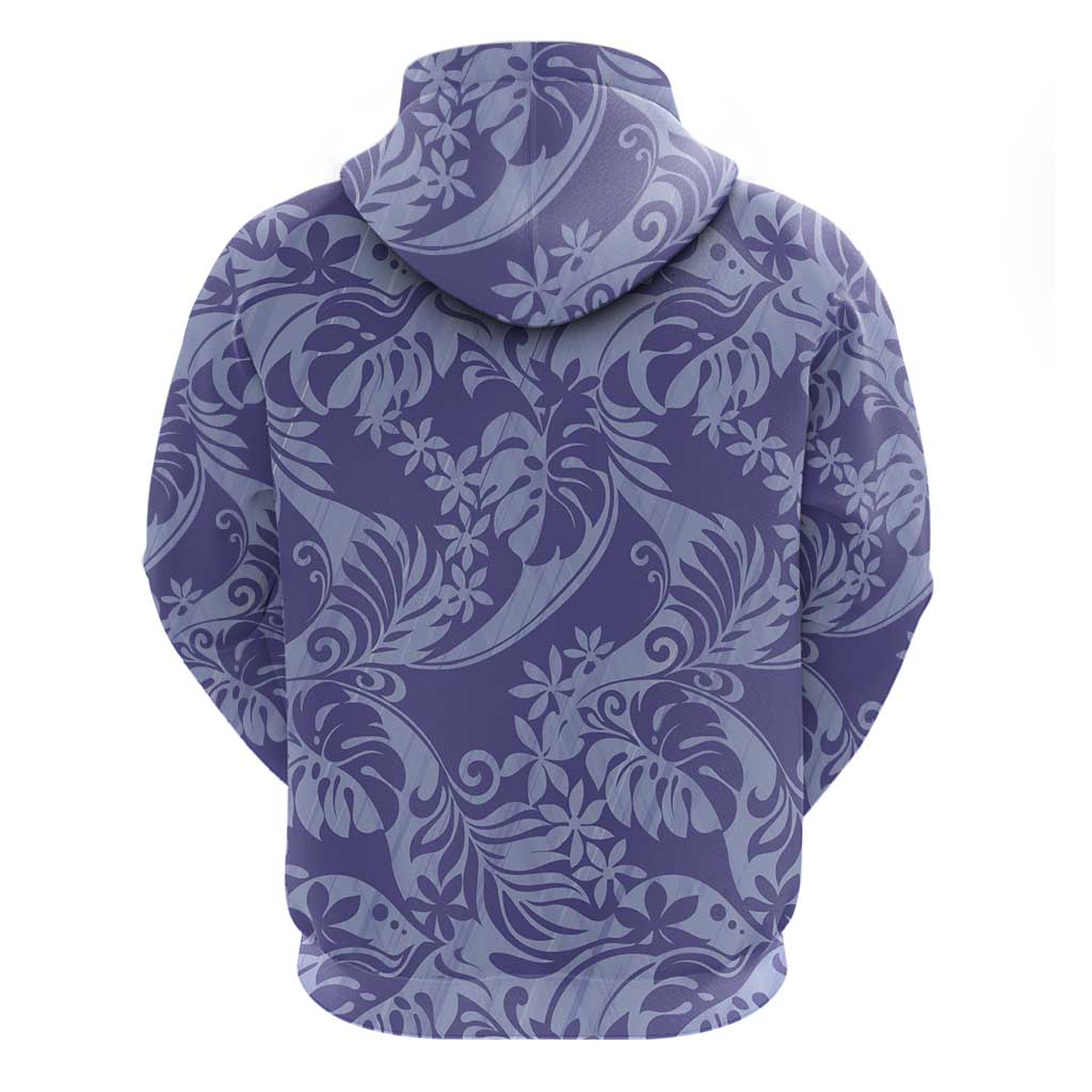 Tahiti Vareau Tiare Floral Zip Hoodie Monstera Palm Tropical Leaves LT01 - Polynesian Pride