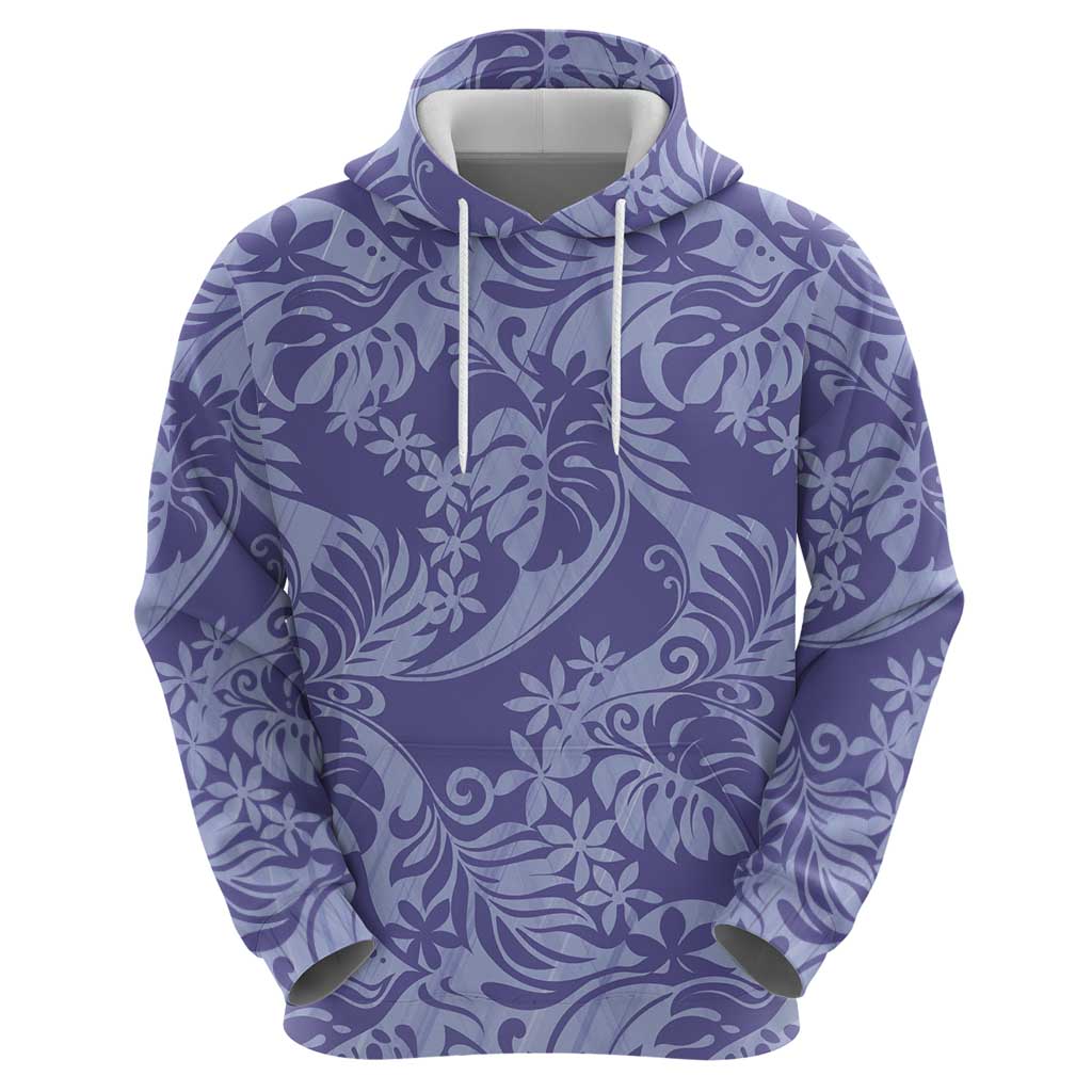 Tahiti Vareau Tiare Floral Zip Hoodie Monstera Palm Tropical Leaves LT01 - Polynesian Pride