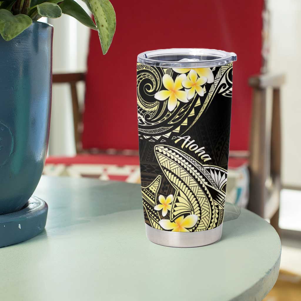 Hawaii Tumbler Cup Polynesian Shark with Kakau Gold Version LT01 - Polynesian Pride