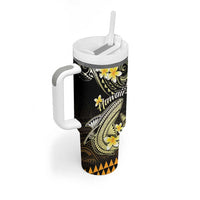Hawaii Tumbler With Handle Polynesian Shark with Kakau Gold Version LT01 - Polynesian Pride