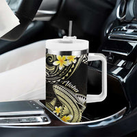 Hawaii Tumbler With Handle Polynesian Shark with Kakau Gold Version LT01 - Polynesian Pride