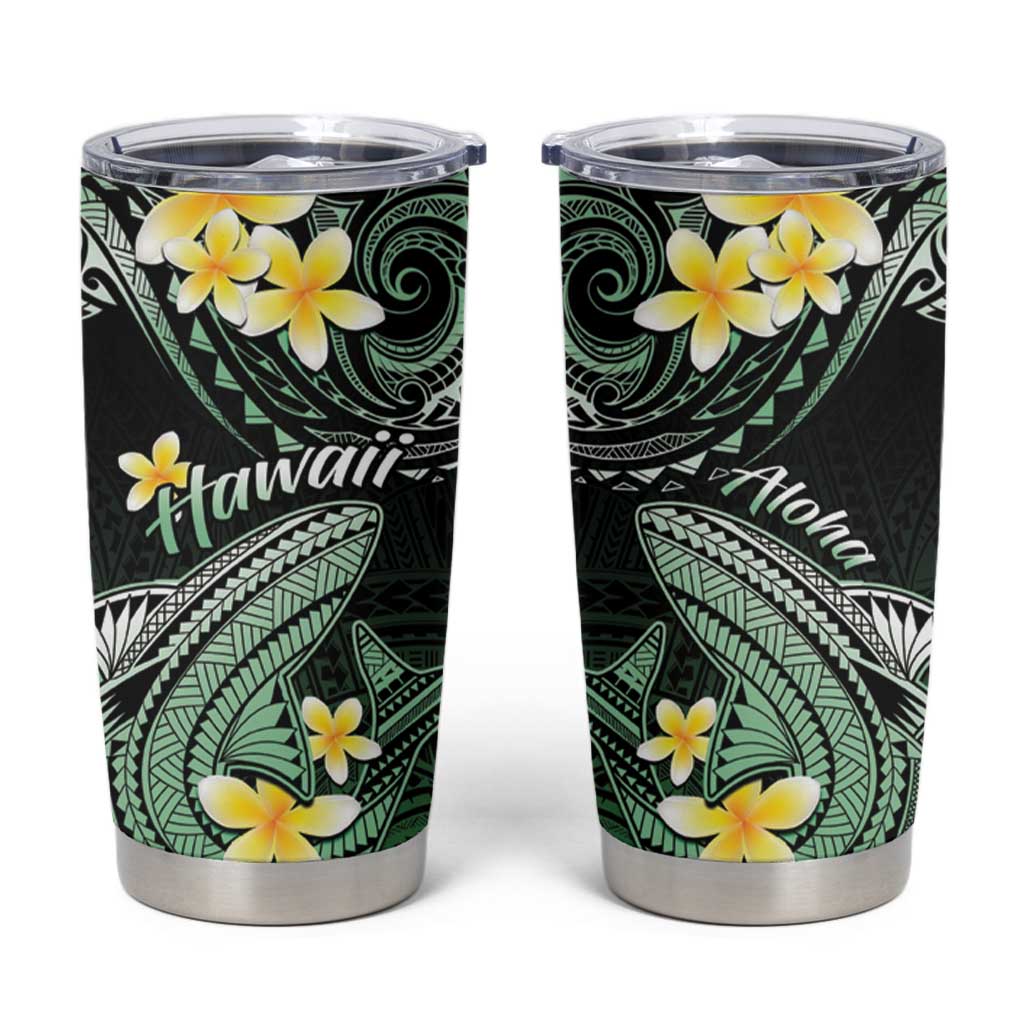 Hawaii Tumbler Cup Polynesian Shark with Kakau Green Version LT01 Green - Polynesian Pride