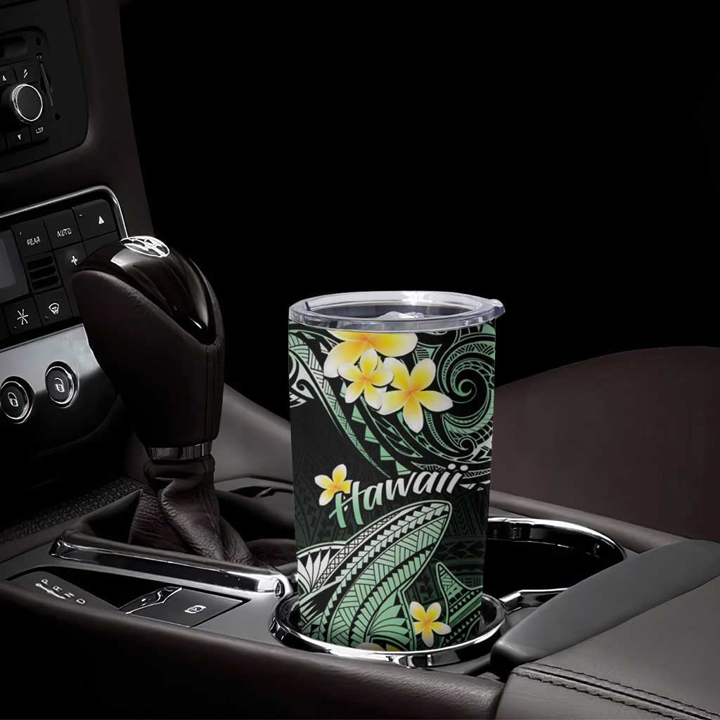 Hawaii Tumbler Cup Polynesian Shark with Kakau Green Version LT01 - Polynesian Pride