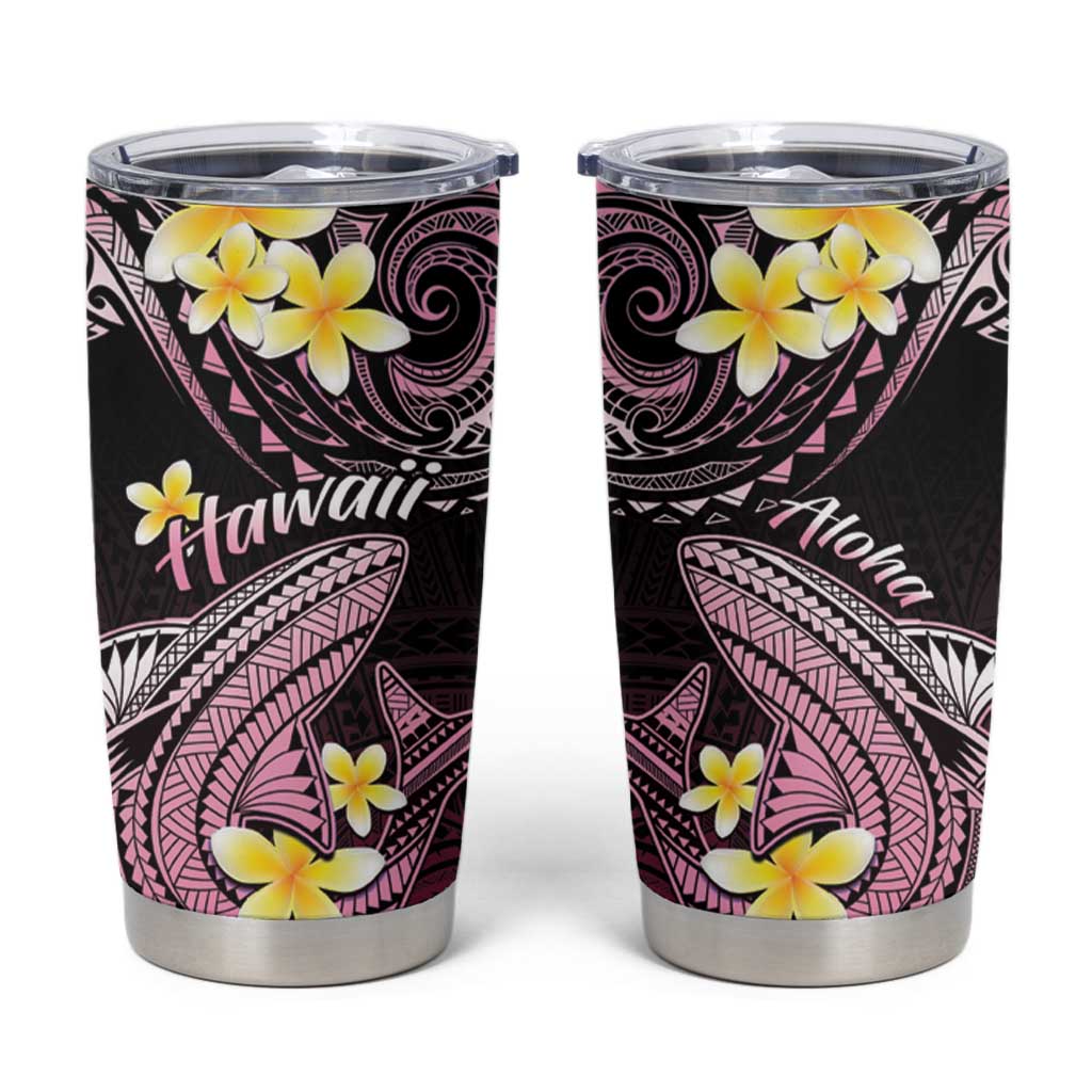 Hawaii Tumbler Cup Polynesian Shark with Kakau Pink Version LT01 Pink - Polynesian Pride