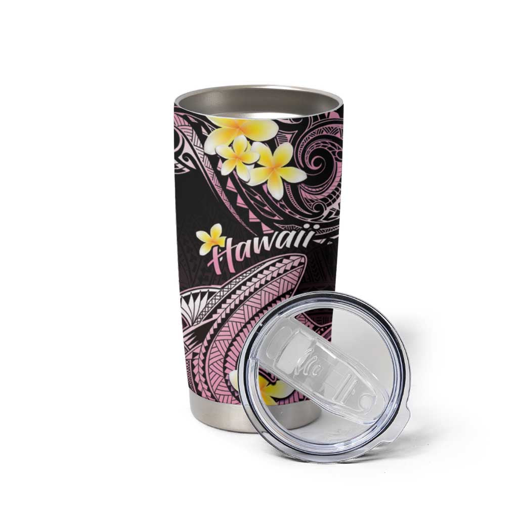 Hawaii Tumbler Cup Polynesian Shark with Kakau Pink Version LT01 - Polynesian Pride