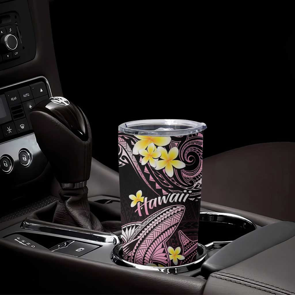 Hawaii Tumbler Cup Polynesian Shark with Kakau Pink Version LT01 - Polynesian Pride