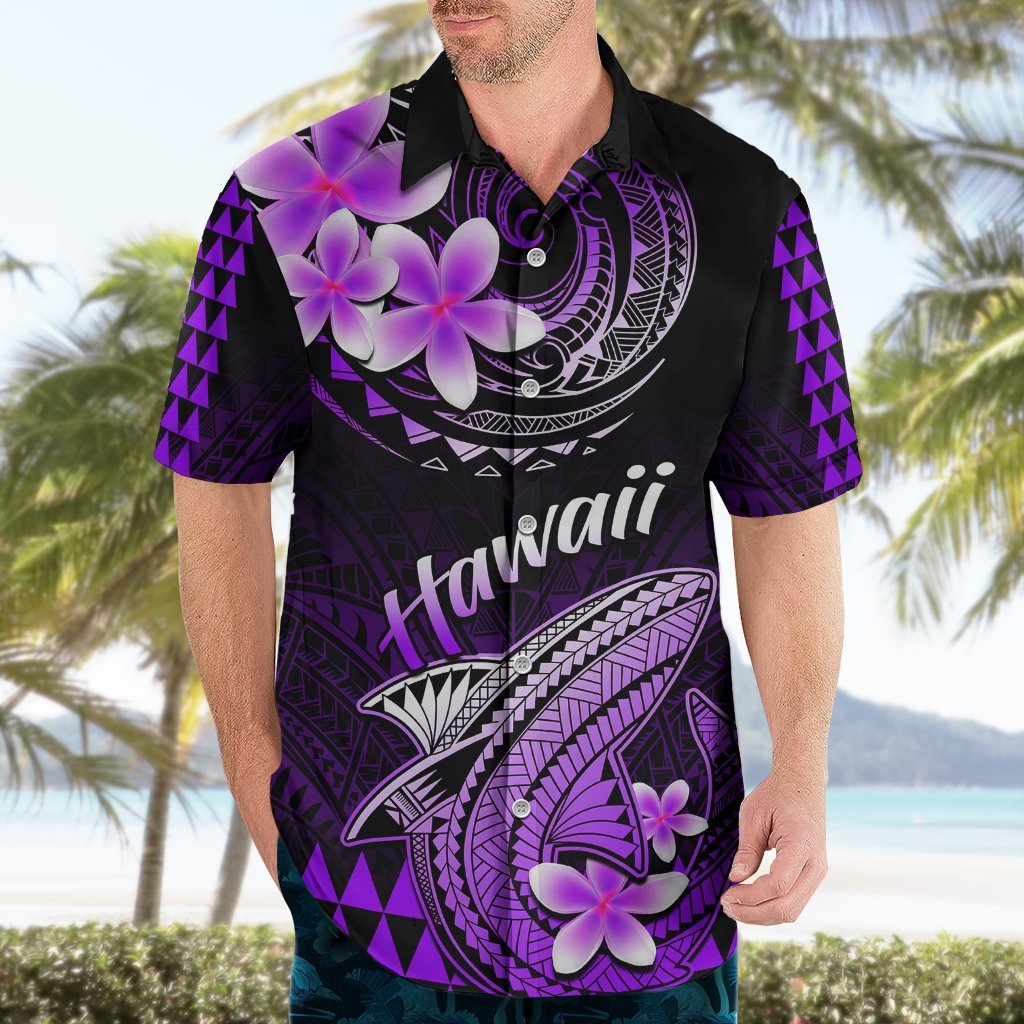 Hawaii Hawaiian Shirt Polynesian Shark with Kakau Purple Version LT01 - Polynesian Pride