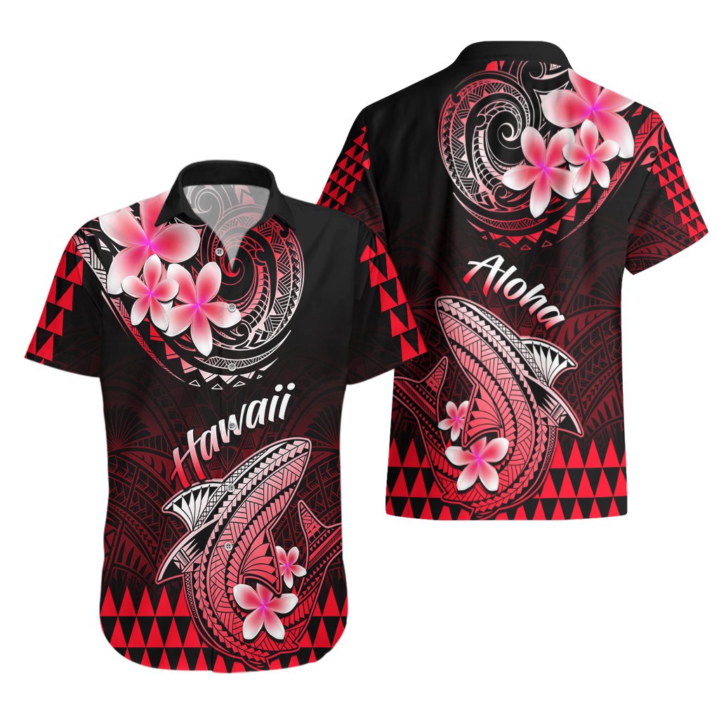 Hawaii Hawaiian Shirt Polynesian Shark with Kakau Red Version LT01 - Polynesian Pride