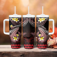 Hawaii Tumbler With Handle Polynesian Shark with Kakau Red Version