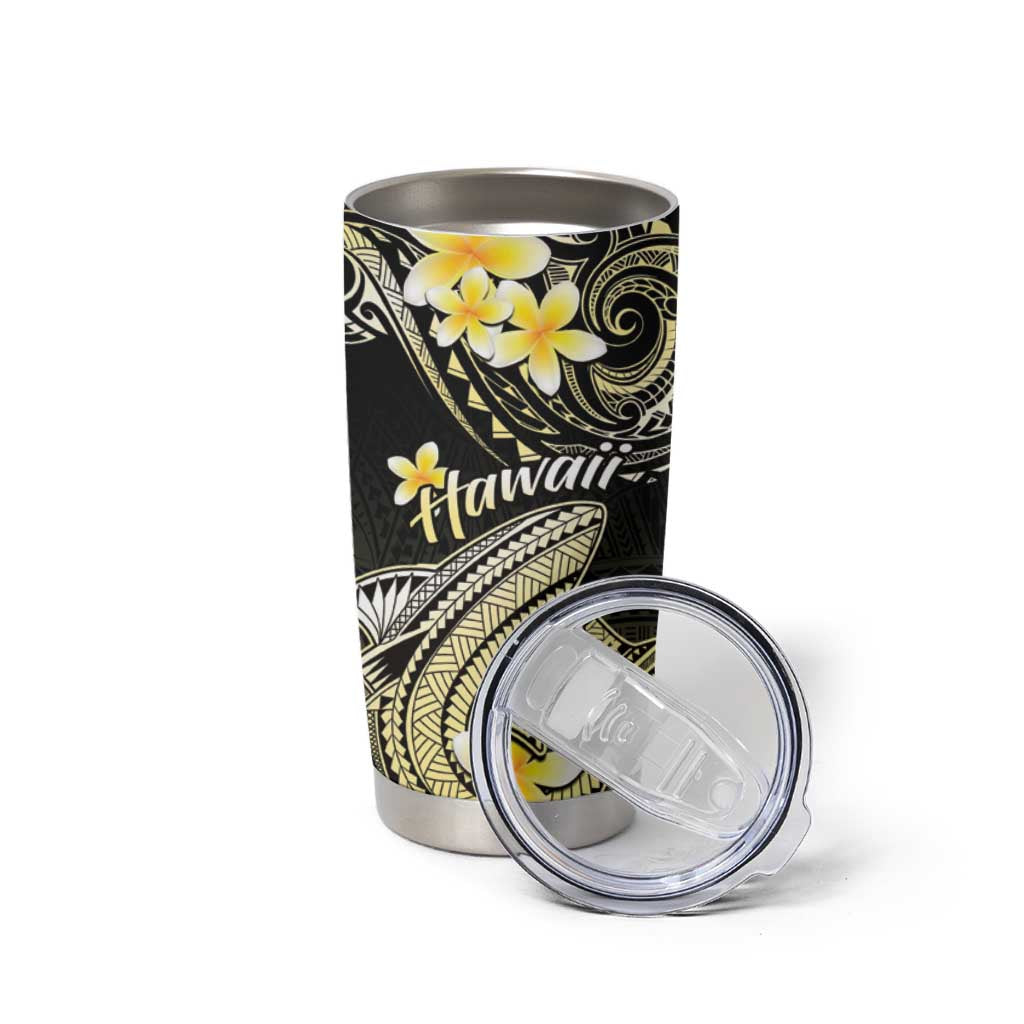 Hawaii Tumbler Cup Polynesian Shark with Kakau Yellow Version LT01 - Polynesian Pride