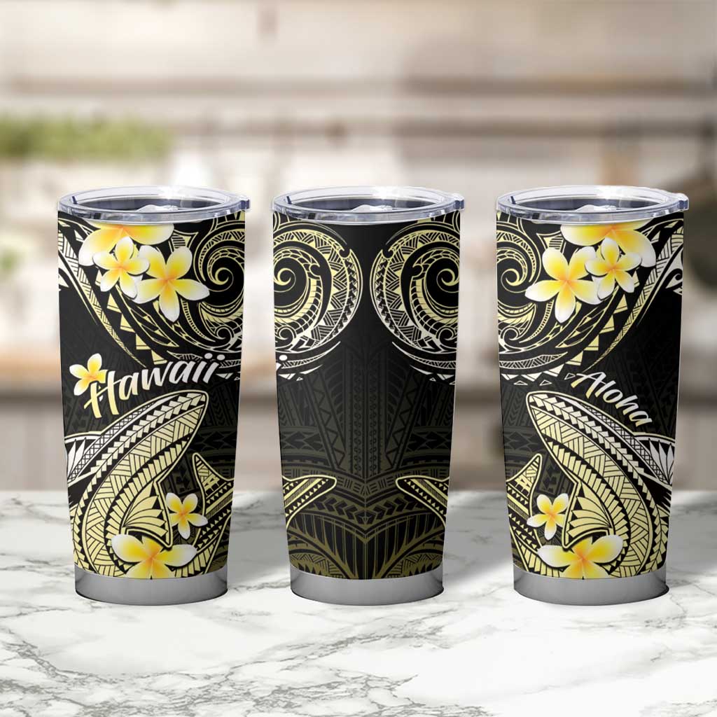 Hawaii Tumbler Cup Polynesian Shark with Kakau Yellow Version LT01 - Polynesian Pride