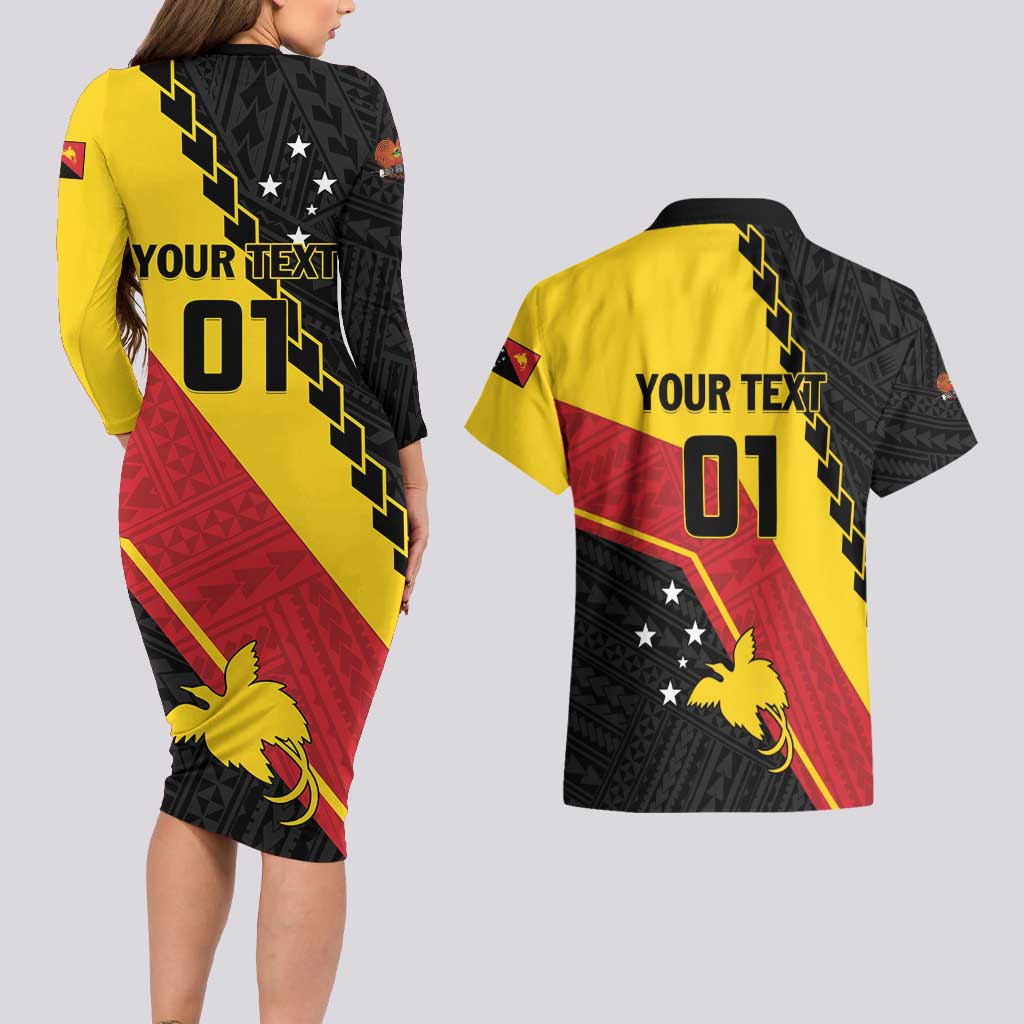 Custom PNG Couples Matching Long Sleeve Bodycon Dress and Hawaiian Shirt The Kumuls Are On A Roll LT01 - Polynesian Pride