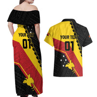 Custom PNG Couples Matching Off Shoulder Maxi Dress and Hawaiian Shirt The Kumuls Are On A Roll LT01 - Polynesian Pride