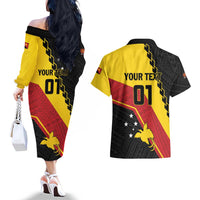 Custom PNG Couples Matching Off The Shoulder Long Sleeve Dress and Hawaiian Shirt The Kumuls Are On A Roll LT01 - Polynesian Pride