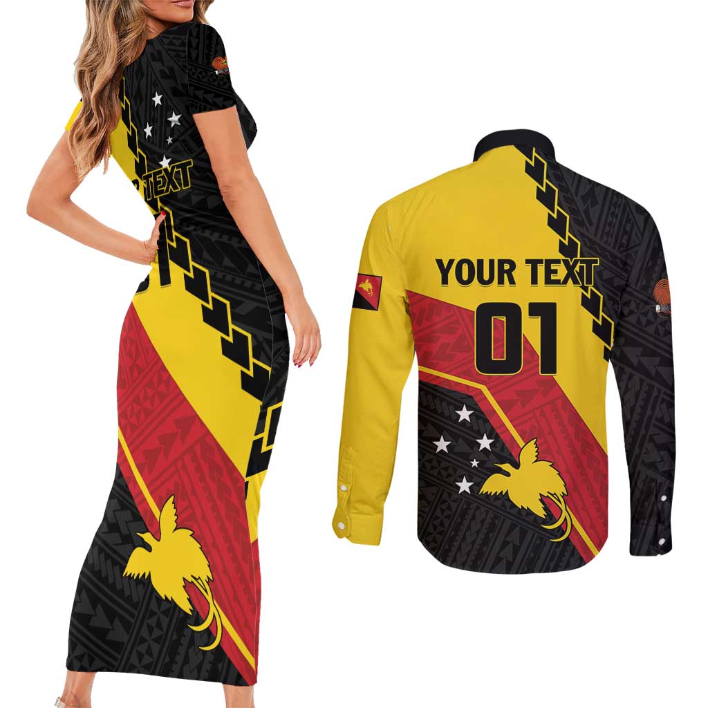 Custom PNG Couples Matching Short Sleeve Bodycon Dress and Long Sleeve Button Shirt The Kumuls Are On A Roll LT01 - Polynesian Pride