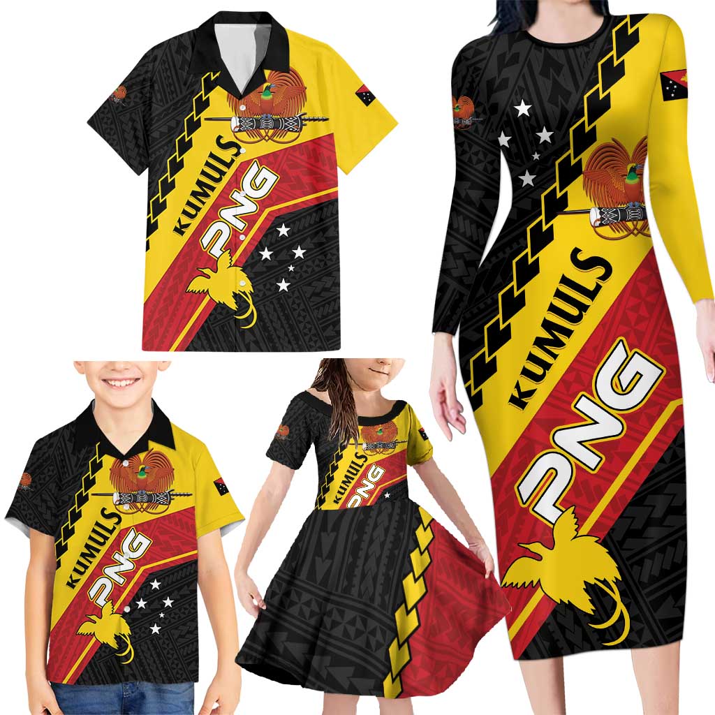 Custom PNG Family Matching Long Sleeve Bodycon Dress and Hawaiian Shirt The Kumuls Are On A Roll LT01 - Polynesian Pride