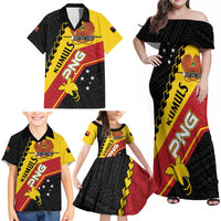 Custom PNG Family Matching Off Shoulder Maxi Dress and Hawaiian Shirt The Kumuls Are On A Roll LT01 - Polynesian Pride