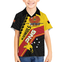 Custom PNG Family Matching Off Shoulder Maxi Dress and Hawaiian Shirt The Kumuls Are On A Roll LT01 Son's Shirt Black - Polynesian Pride