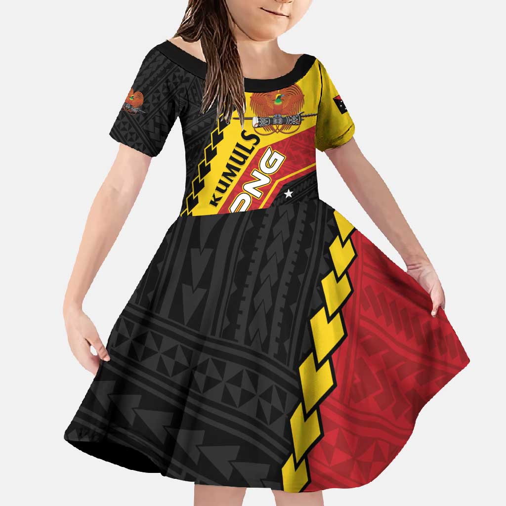 Custom PNG Family Matching Tank Maxi Dress and Hawaiian Shirt The Kumuls Are On A Roll LT01 Daughter's Dress Black - Polynesian Pride