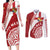 Custom Tonga Rugby Mate Maa Couples Matching Long Sleeve Bodycon Dress and Long Sleeve Button Shirt Ngatu Pattern