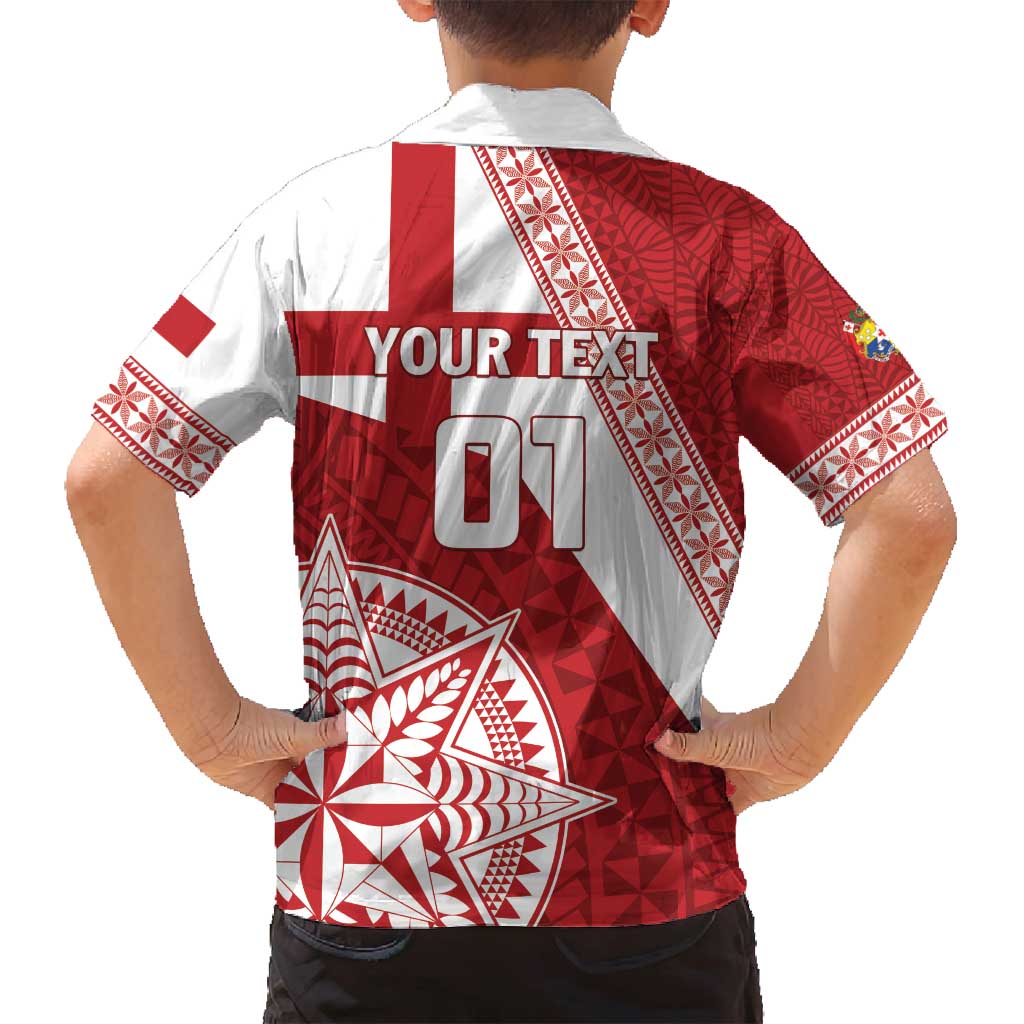 Custom Tonga Rugby Mate Maa Family Matching Long Sleeve Bodycon Dress and Hawaiian Shirt Ngatu Pattern LT01 - Polynesian Pride