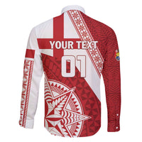 Custom Tonga Rugby Mate Maa Family Matching Off The Shoulder Long Sleeve Dress and Hawaiian Shirt Ngatu Pattern LT01 - Polynesian Pride